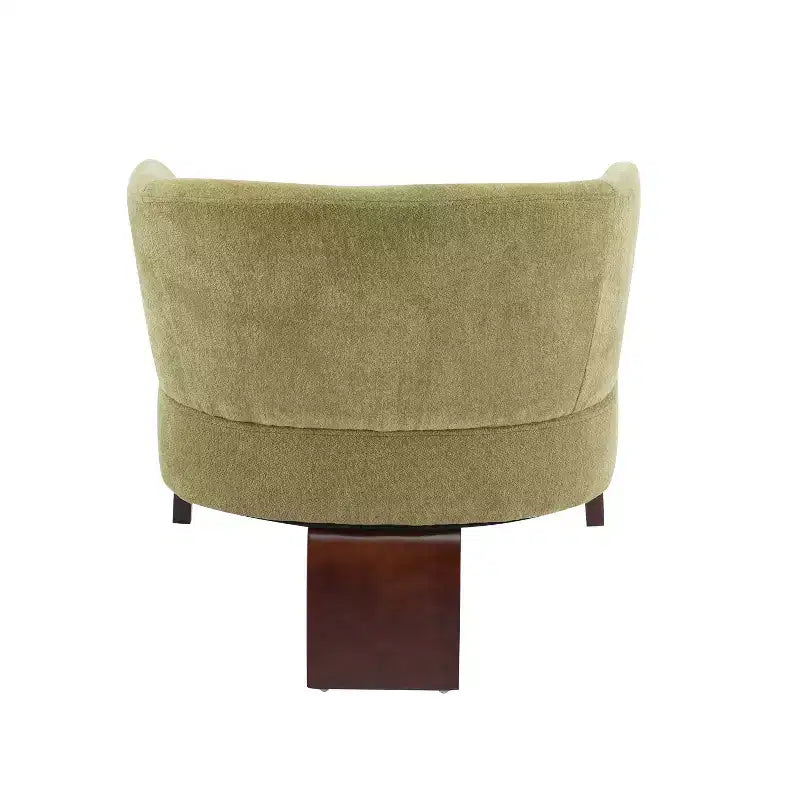 Fauteuil d'appoint moderne avec dossier rond et pieds en bois, revêtement en tissu doux, pour salon ou bureau