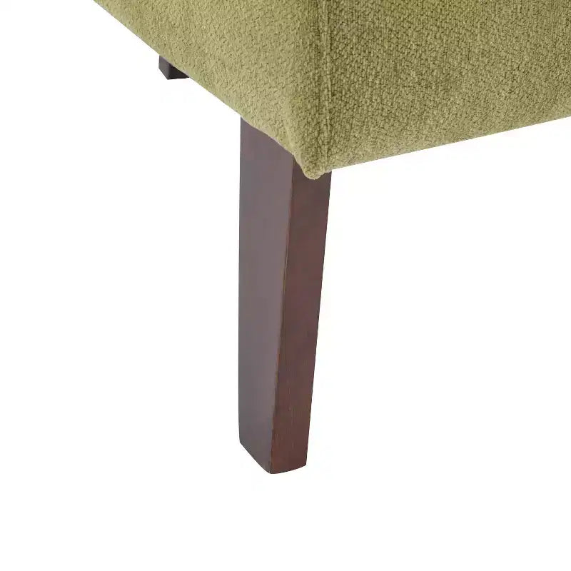 Fauteuil d'appoint moderne avec dossier rond et pieds en bois, revêtement en tissu doux, pour salon ou bureau