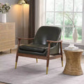 Fauteuil d'appoint style Mid-Century en similicuir de 74,2 cm avec pieds en laiton, pour salon ou bureau