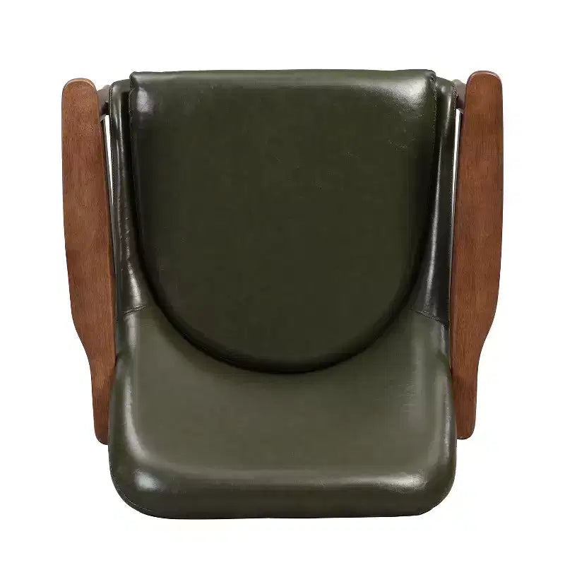 Fauteuil d'appoint style Mid-Century en similicuir de 74,2 cm avec pieds en laiton, pour salon ou bureau