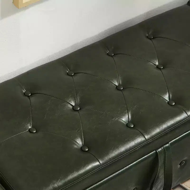 Banc de rangement moderne 48 pouces en cuir PU avec plateau à charnière, banc d'entrée avec rangement pour salon, chambre ou entrée