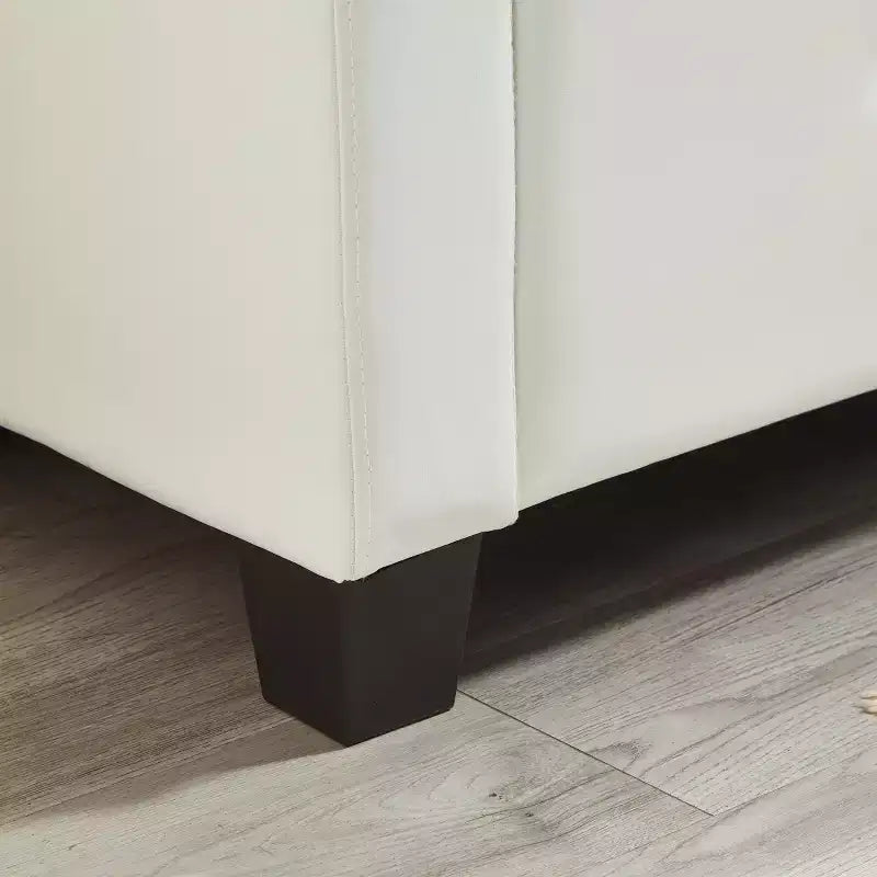 Banc de rangement moderne 48 pouces en cuir PU avec plateau à charnière, banc d'entrée avec rangement pour salon, chambre ou entrée