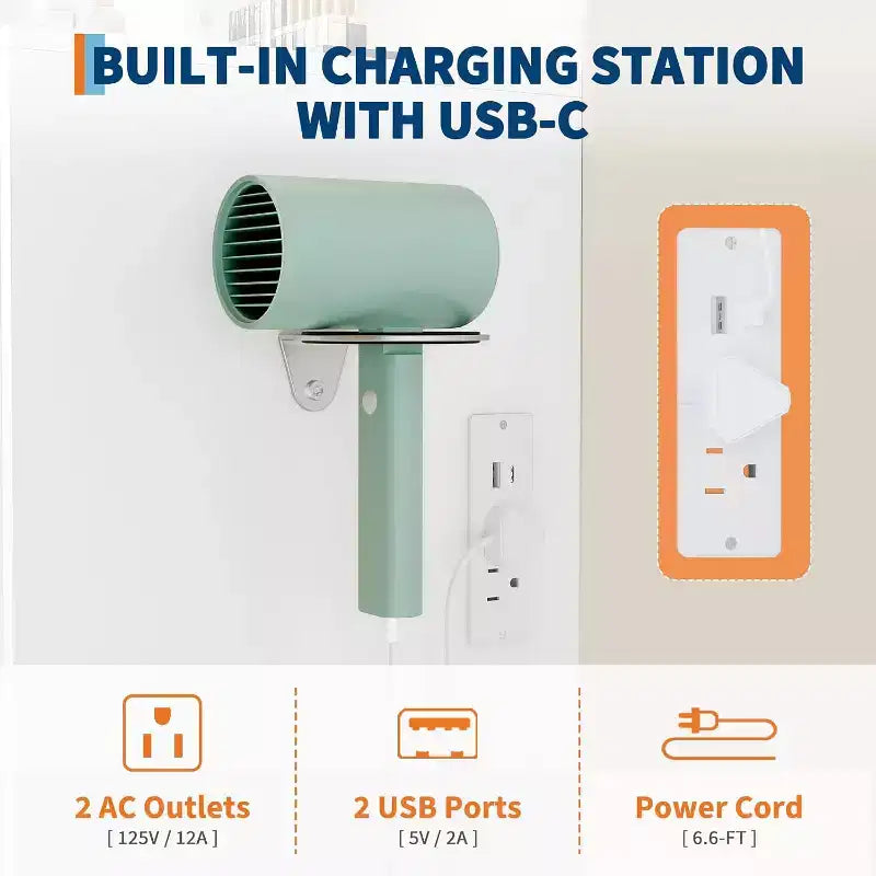 Coiffeuse moderne avec miroir LED et éclairage réglable, table de maquillage de 91,4 cm avec 4 tiroirs, étagères de rangement, prise de courant, ports USB, pour chambre à coucher