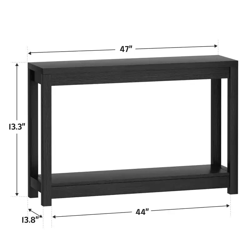 Console 47 pouces avec étagère de rangement, Table d'entrée étroite derrière le canapé