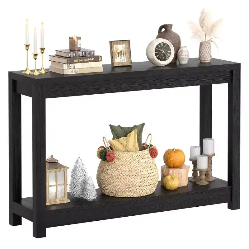 Console 47 pouces avec étagère de rangement, Table d'entrée étroite derrière le canapé