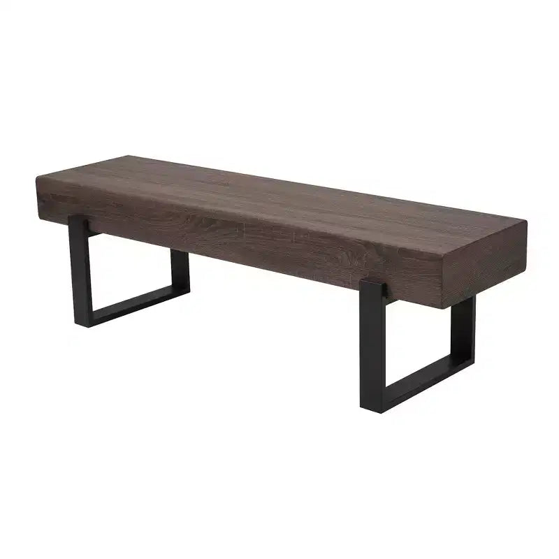Banc de salle à manger de 59 po en MDF et pieds en métal, usage multiple