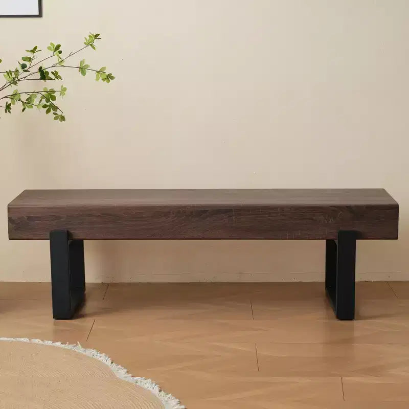 Banc de salle à manger de 59 po en MDF et pieds en métal, usage multiple