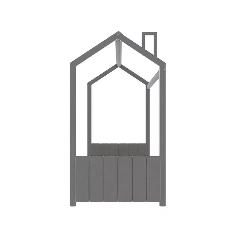 Lit en velours pour chambre d'enfant, gris