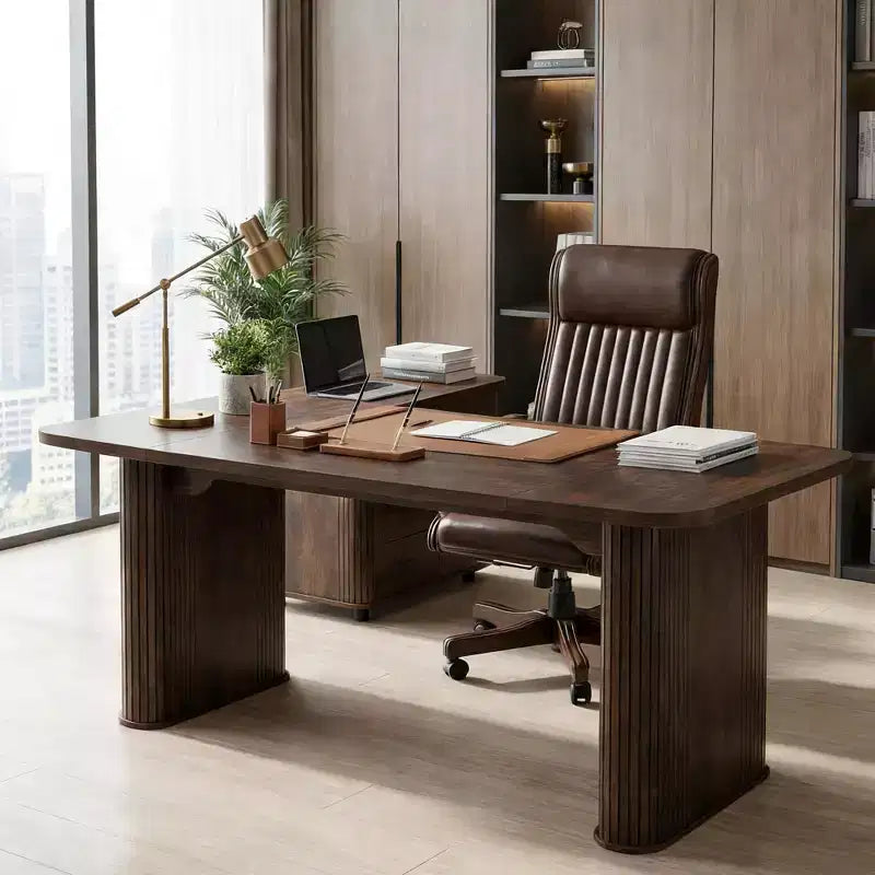 Table de salle à manger pour 6-8 personnes - Grande table de cuisine moderne de 62 pouces avec plateau large et pieds de piédestal robustes, table à dîner rectangulaire