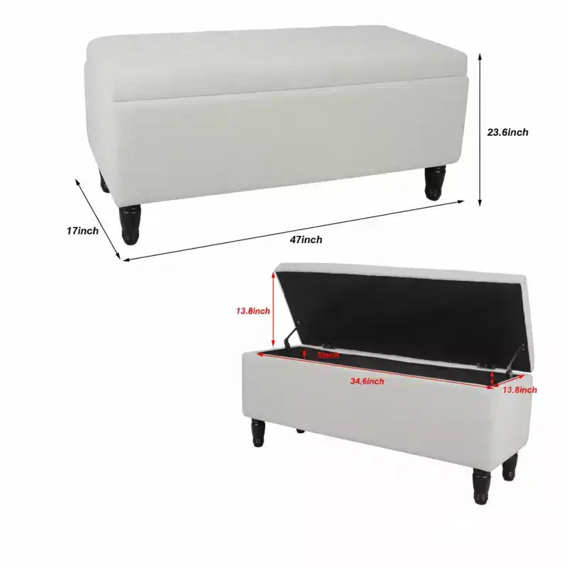 47 Pouf de rangement en velours touffeté