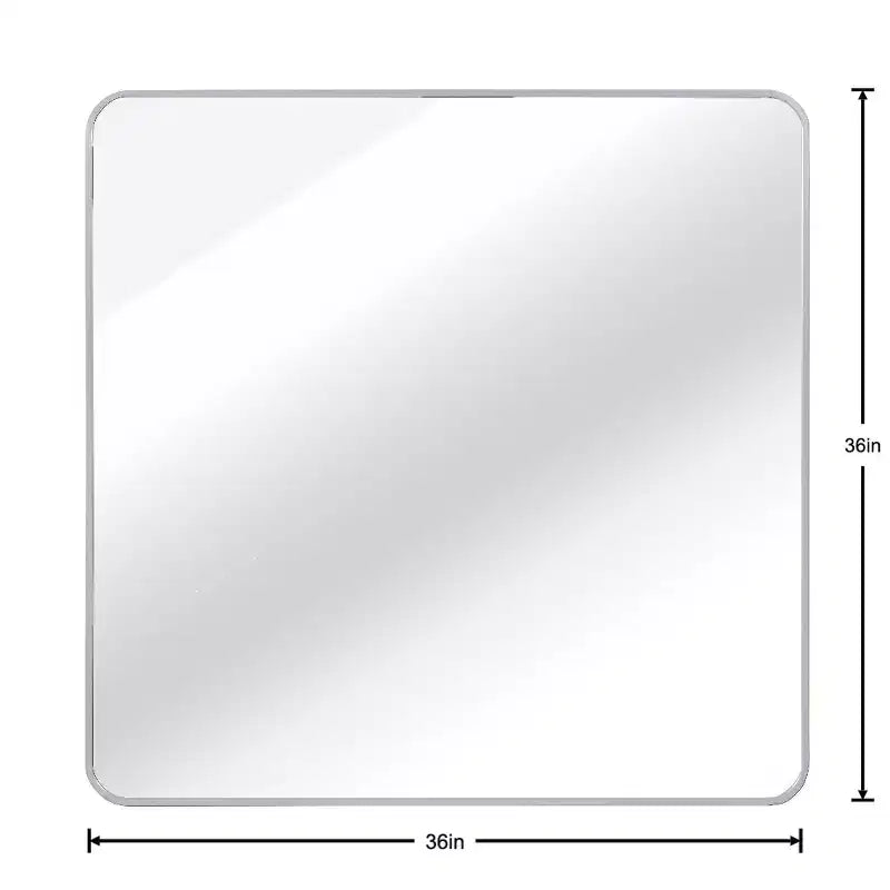 Miroir de salle de bain carré encadré en métal pour le mur