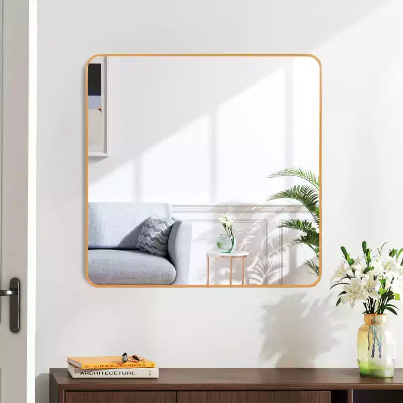 Metal Framed Square Bathrrom Mirror for Wall
