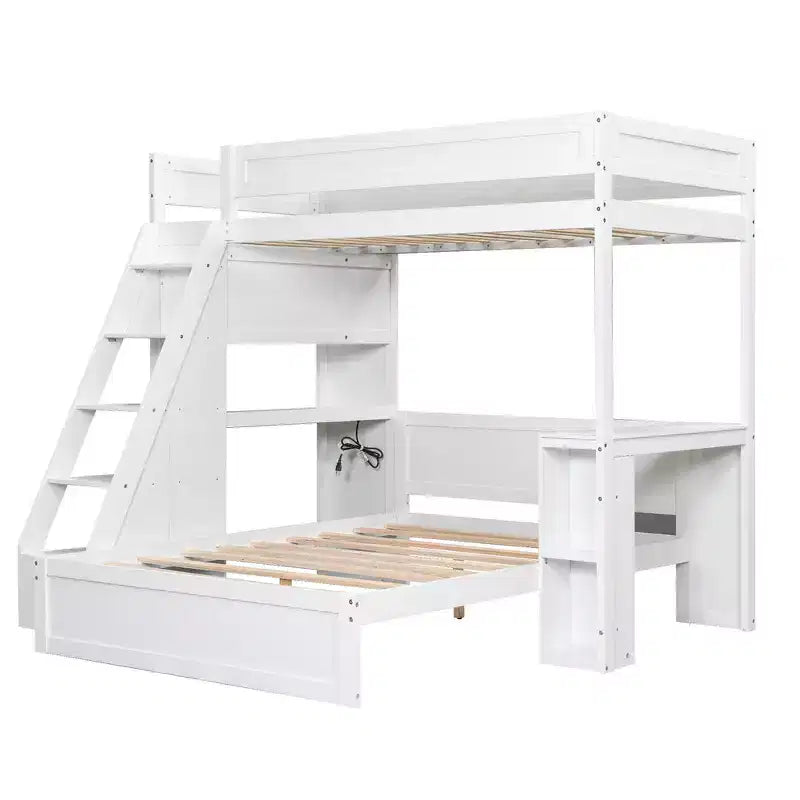 Lit superposé Twin XL sur Full avec bureau et USB