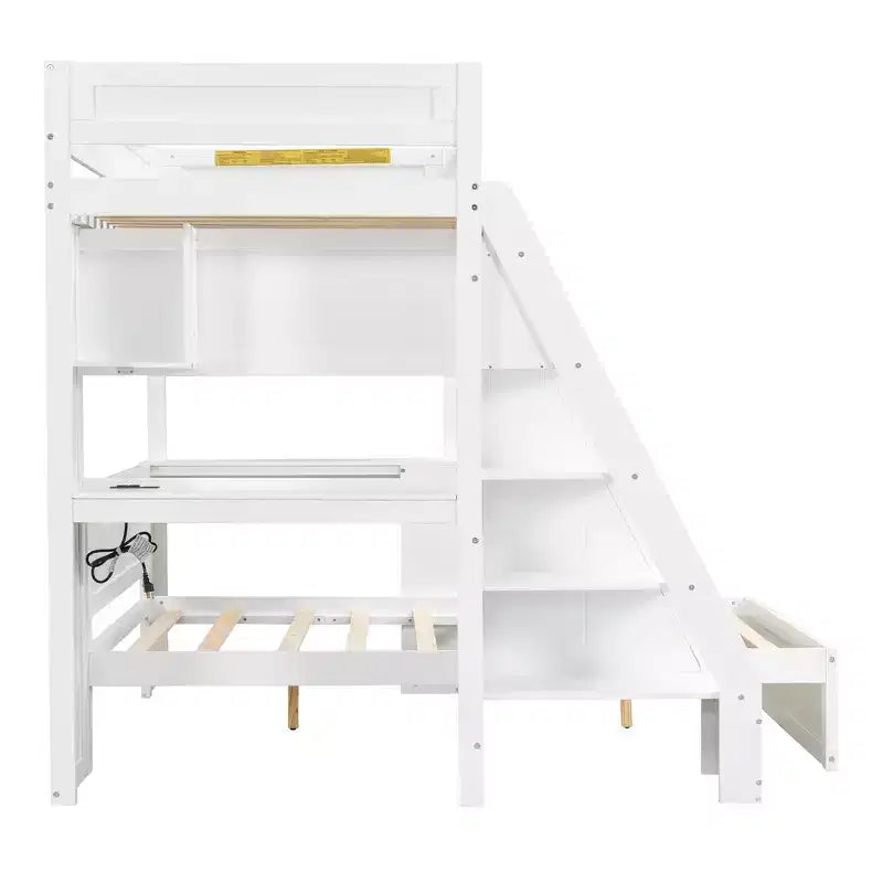 Lit superposé Twin XL sur Full avec bureau et USB