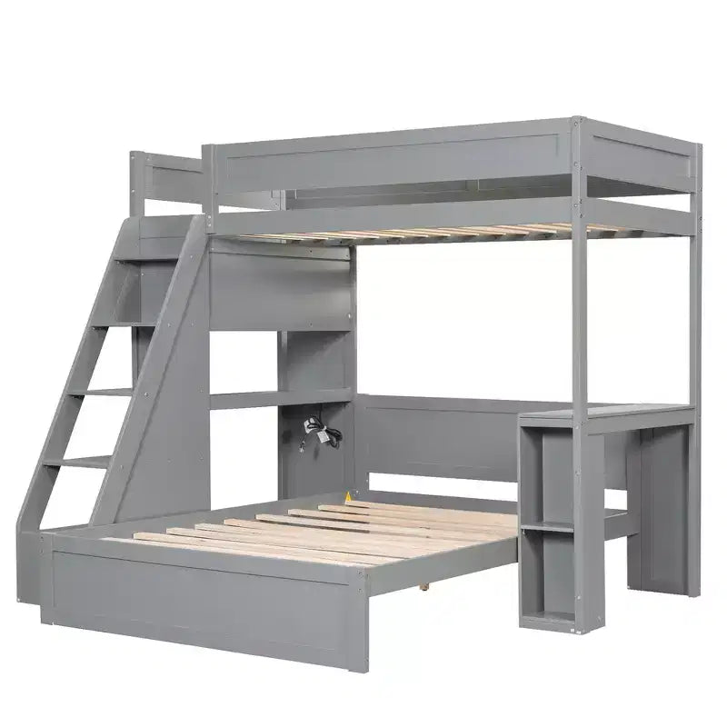 Lit superposé Twin XL sur Full avec bureau et USB