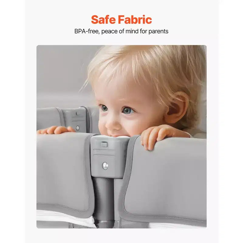 Parc pour bébé, 78,7 x 70,1 pouces, très grand parc pliable pour tout-petits, avec porte zippée et maille douce et respirante, Gris