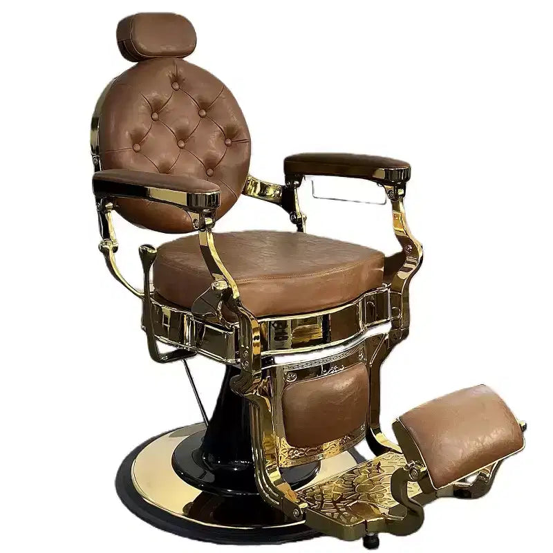 Fauteuil inclinable robuste vintage, hauteur réglable, pivotant à 360°, avec appui-tête et repose-pieds, capacité de 317 kg