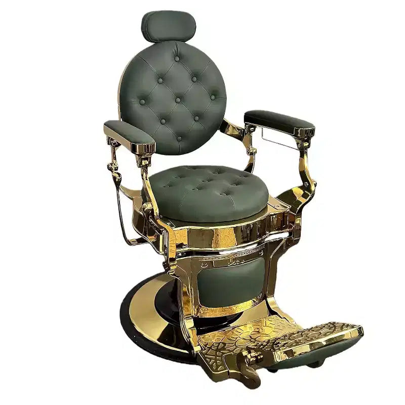 Fauteuil inclinable robuste vintage, hauteur réglable, pivotant à 360°, avec appui-tête et repose-pieds, capacité de 317 kg