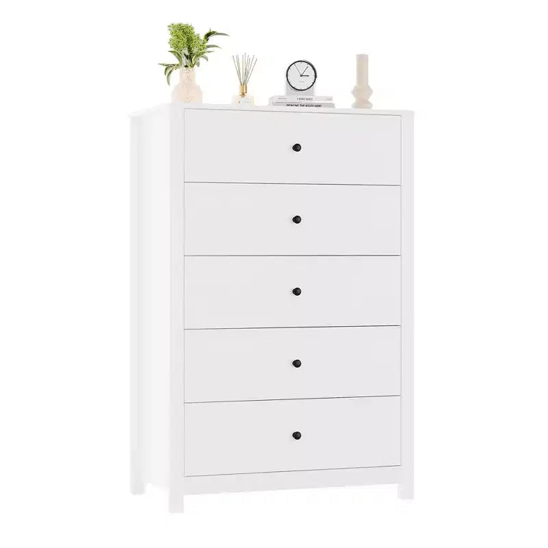 Commode de rangement à 5 tiroirs en bois pour chambre à coucher, commode moderne et simple avec tiroirs profonds pour salon, couloir, entrée