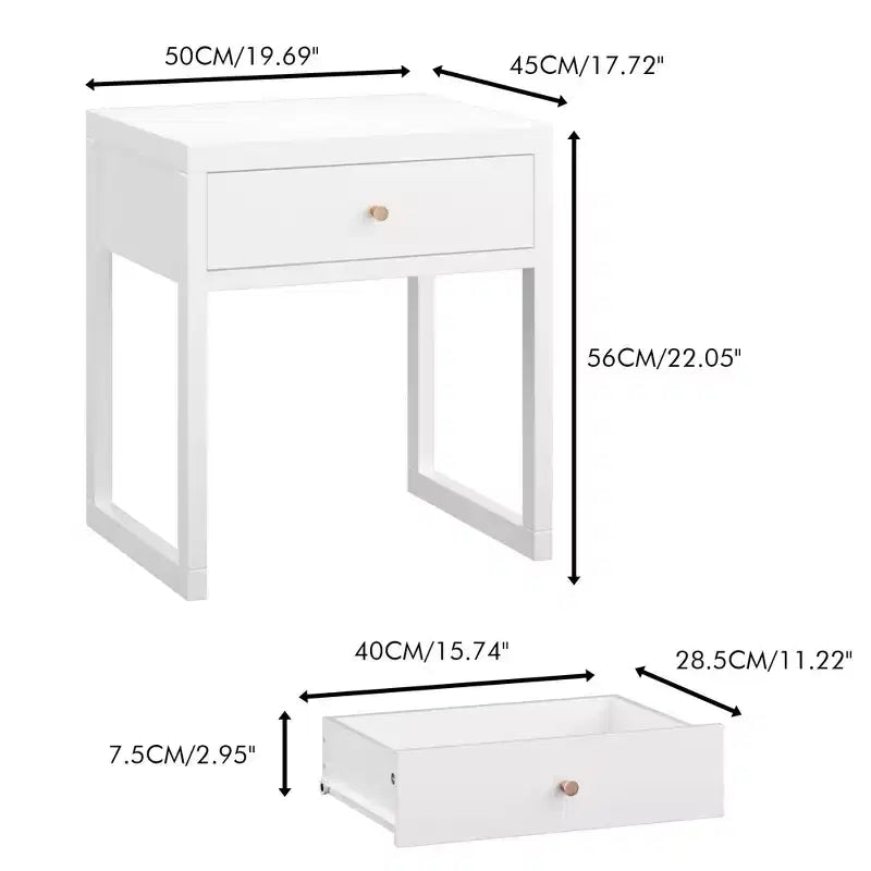 Tiroir de rangement minimaliste pour table de chevet rond/cylindrique