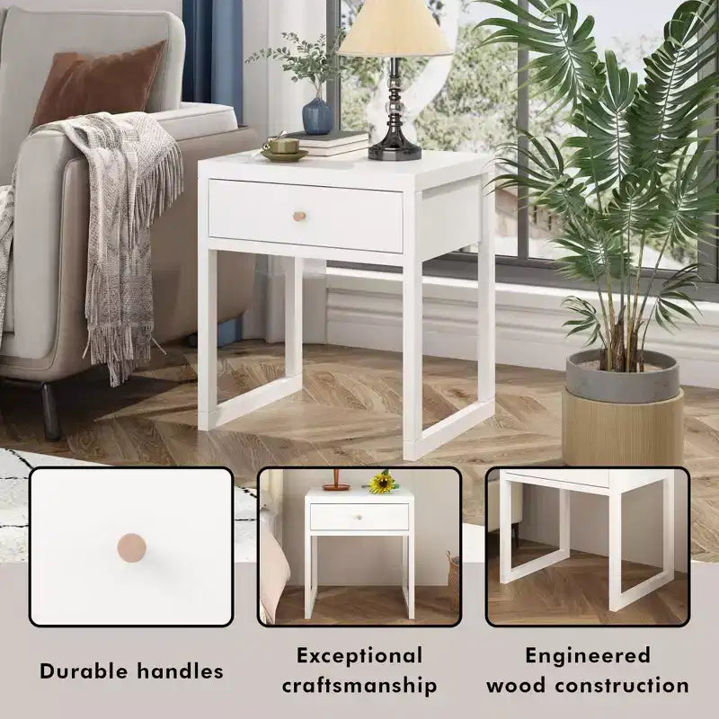 Tiroir de rangement minimaliste pour table de chevet rond/cylindrique