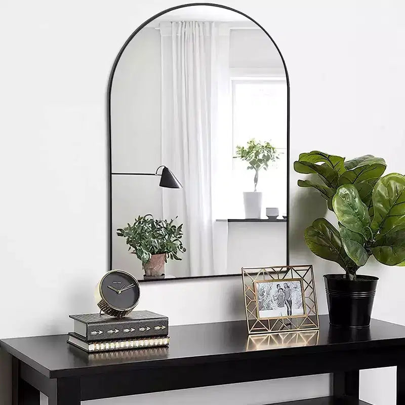 GDFStudio Achara Modern Aluminium Arched Bathroom Wall Mirror