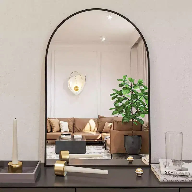 Miroir Mural de Salle de Bain Arc en Aluminium Moderne