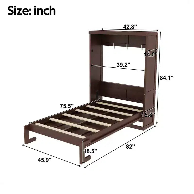 Lit avec armoire escamotable