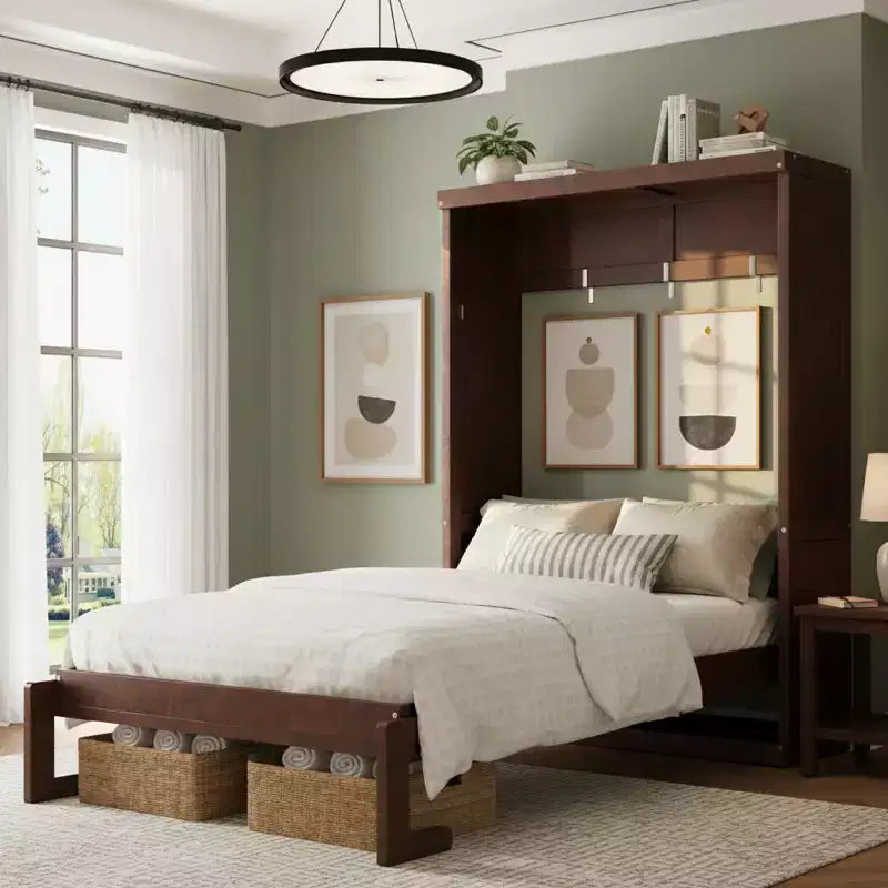 Polibi Murphy Bed with Foldable Cabinet
