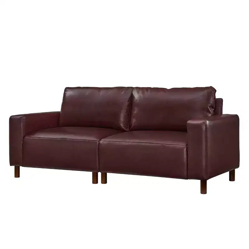 Causeuse de style moderne du milieu du siècle en similicuir