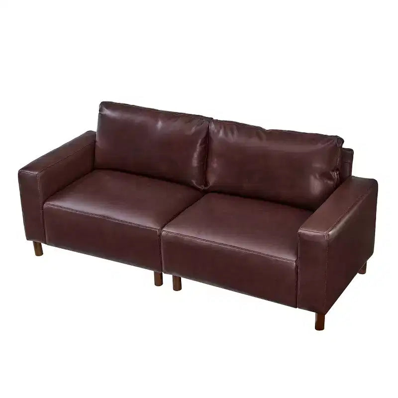 Causeuse de style moderne du milieu du siècle en similicuir