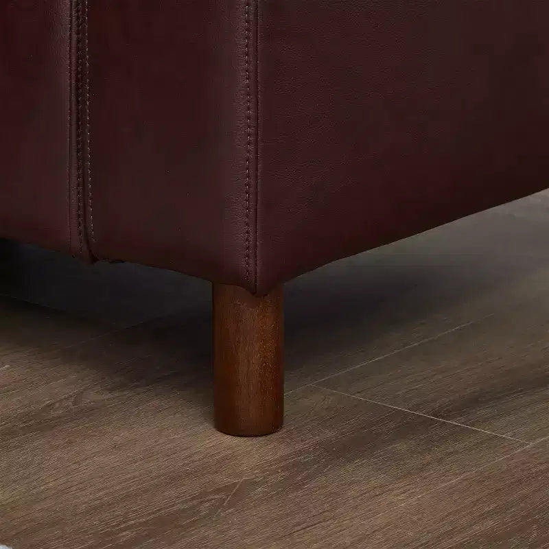 Causeuse de style moderne du milieu du siècle en similicuir