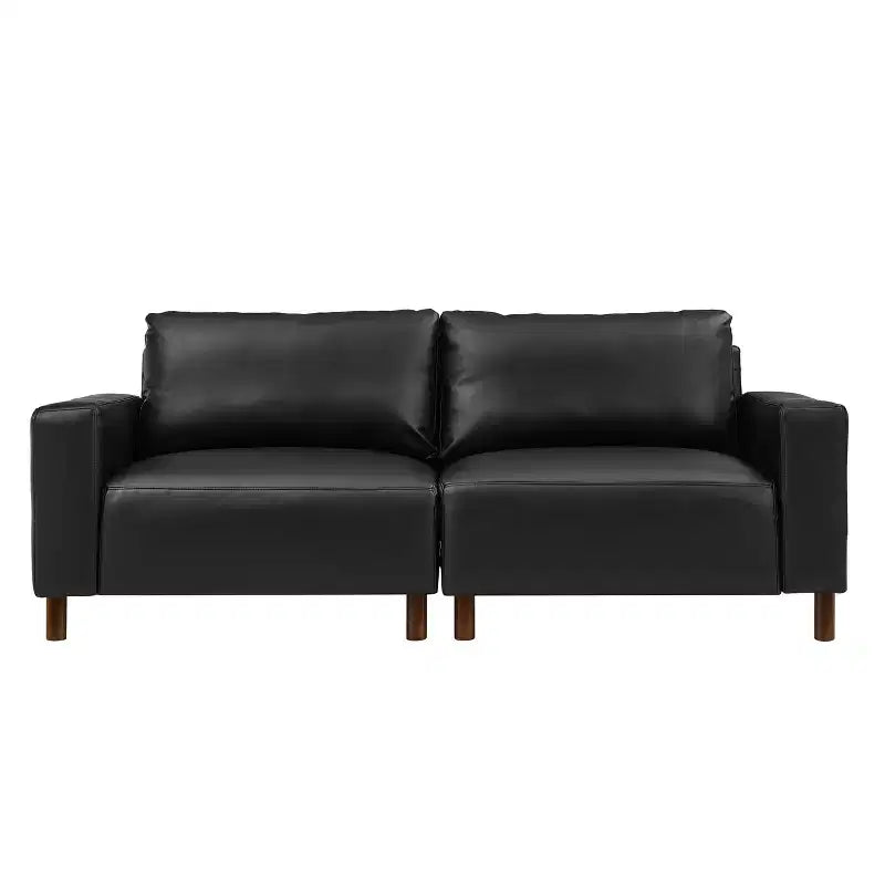 Causeuse de style moderne du milieu du siècle en similicuir