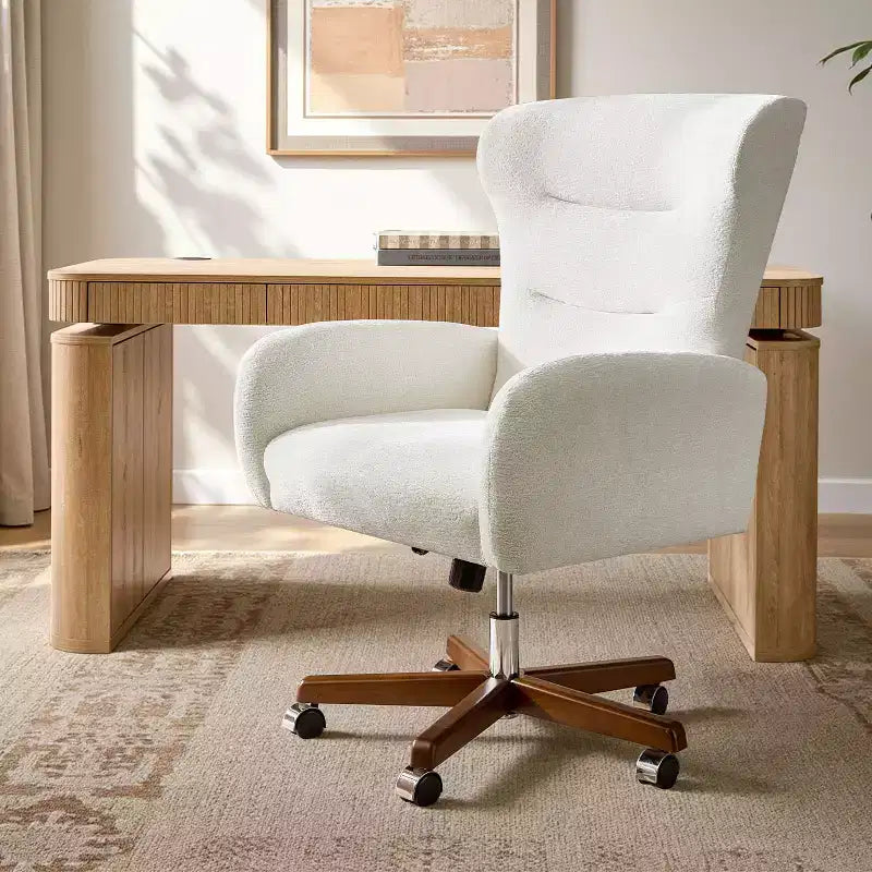 Chaise de bureau avec hauteur réglable et accoudoirs incurvés