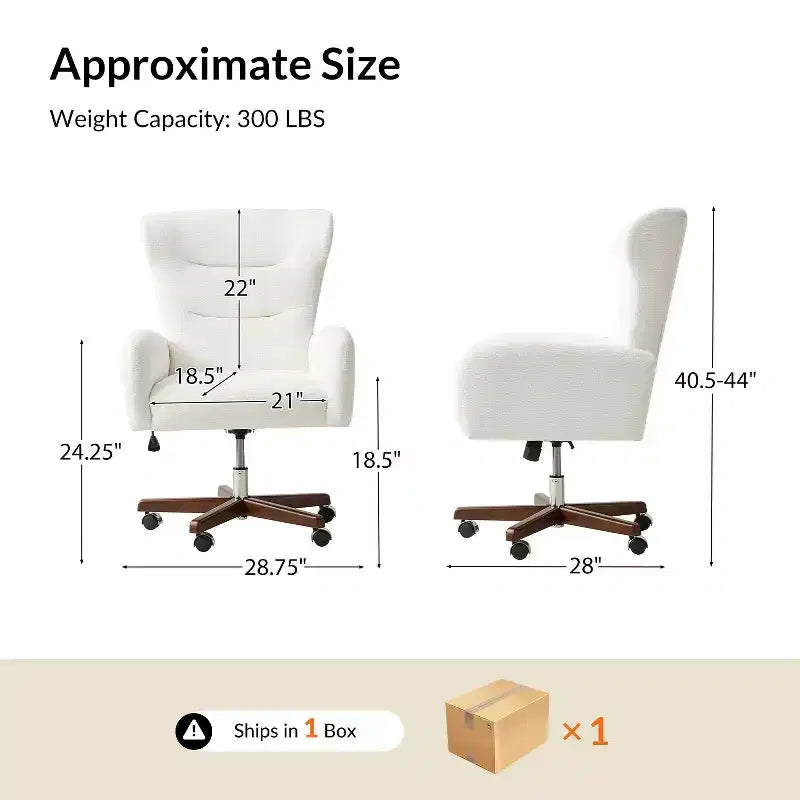 Chaise de bureau avec hauteur réglable et accoudoirs incurvés
