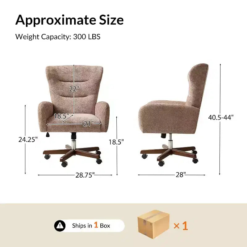 Chaise de bureau avec hauteur réglable et accoudoirs incurvés
