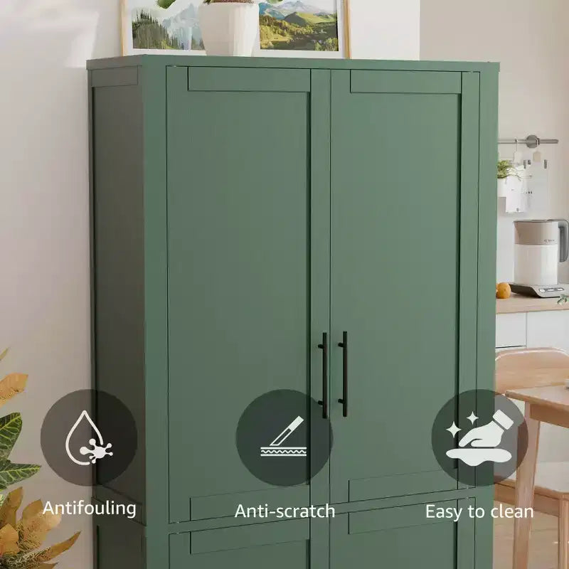 Meuble de rangement autoportant à 4 portes en bois grainé blanc avec portes en bois massif pour salon