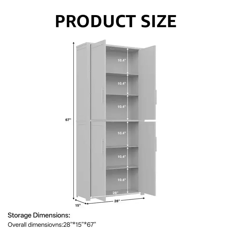 Meuble de rangement autoportant à 4 portes en bois grainé blanc avec portes en bois massif pour salon