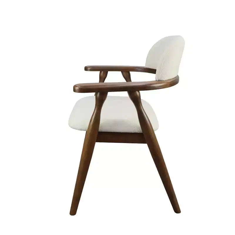 Chaises de salle à manger rembourrées en bois d'hévéa de style rustique avec dossier incurvé (lot de 2)