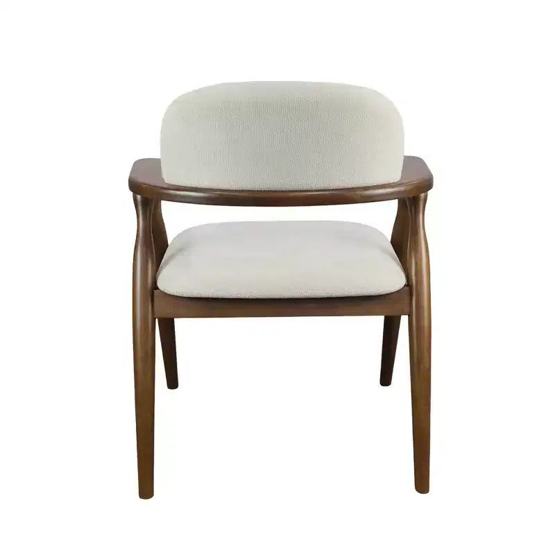 Chaises de salle à manger rembourrées en bois d'hévéa de style rustique avec dossier incurvé (lot de 2)