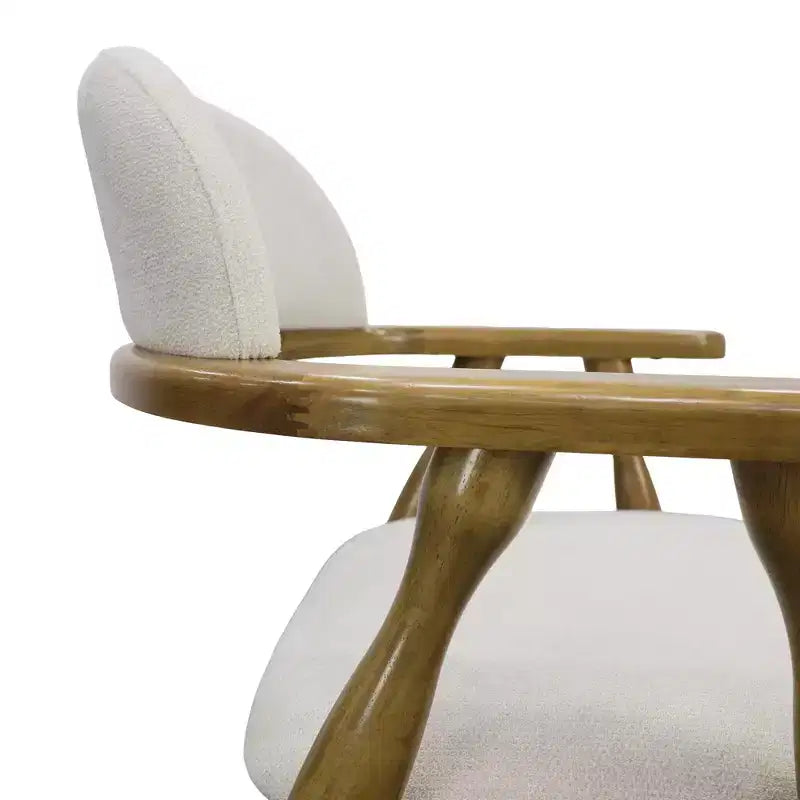 Chaises de salle à manger rembourrées en bois d'hévéa de style rustique avec dossier incurvé (lot de 2)