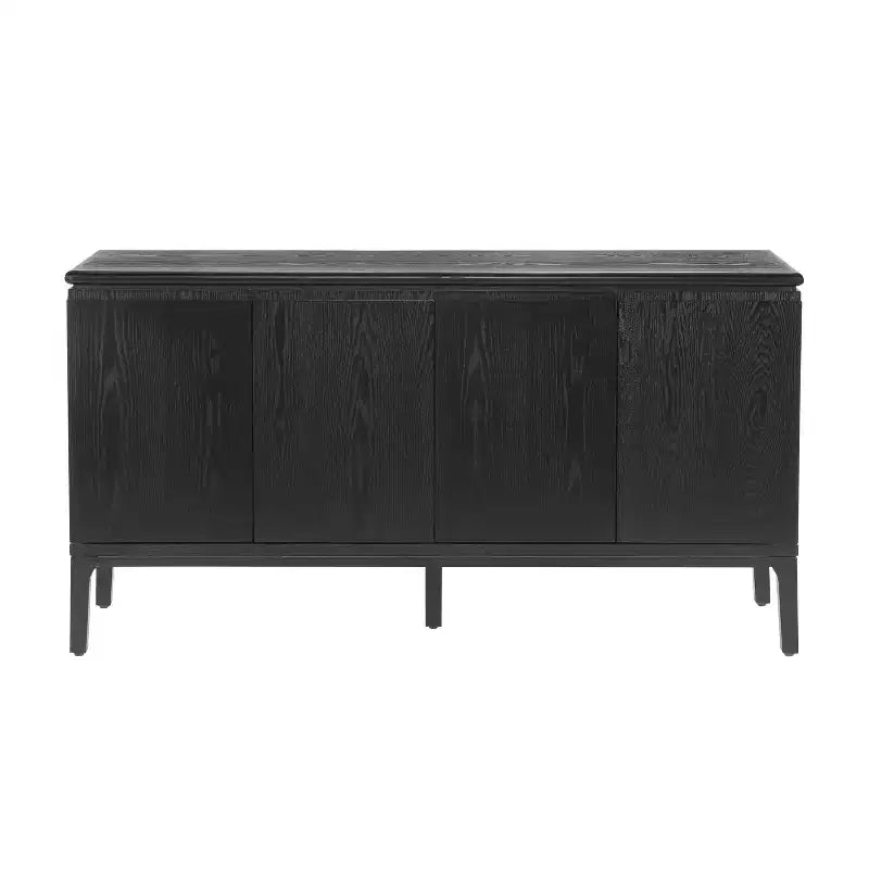 Buffet moderne à 4 portes avec pieds en hévéa