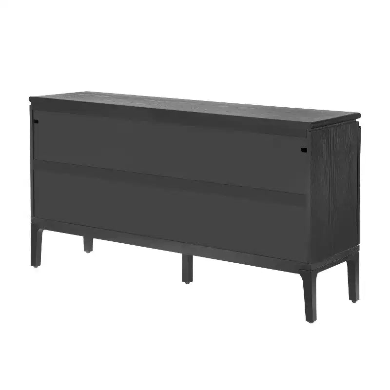 Buffet moderne à 4 portes avec pieds en hévéa