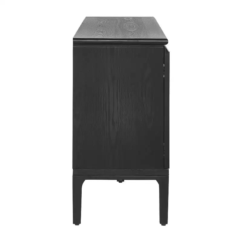 Buffet moderne à 4 portes avec pieds en hévéa