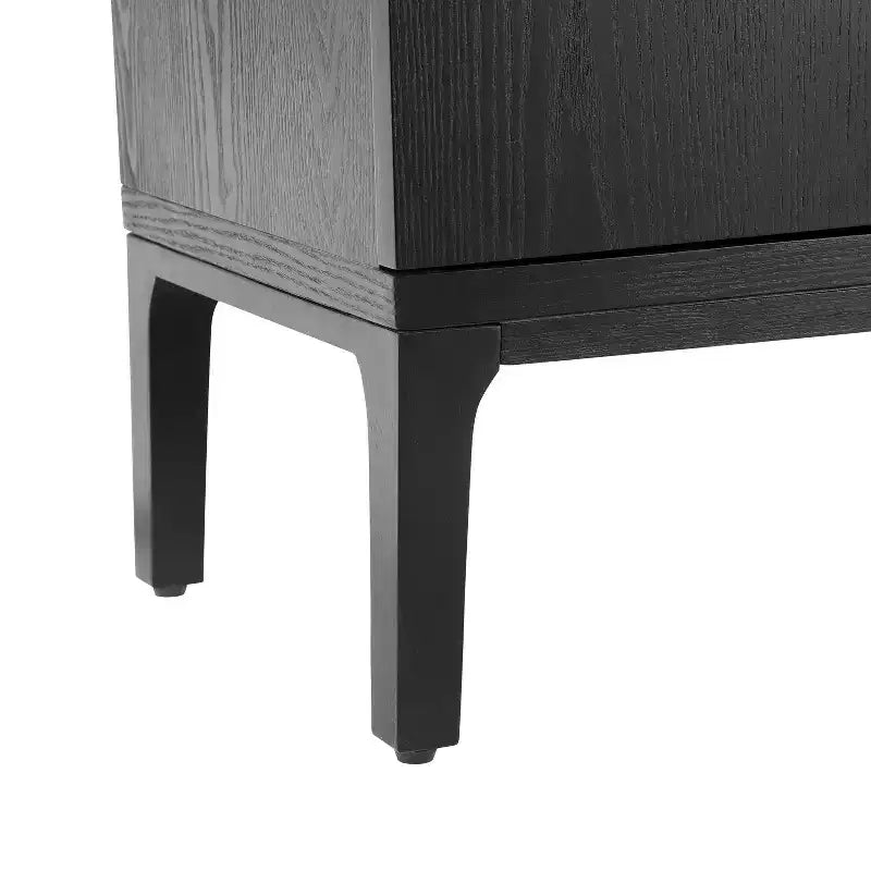 Buffet moderne à 4 portes avec pieds en hévéa