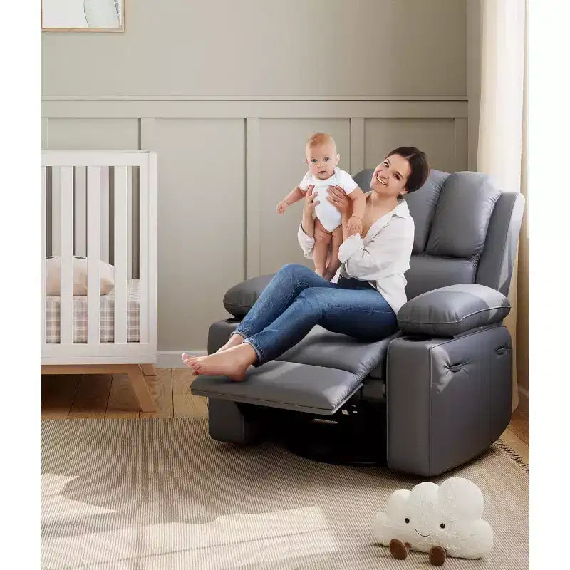 Fauteuil inclinable manuel en cuir surdimensionné, siège inclinable classique avec soutien lombaire et accoudoirs, pour salon, chambre à coucher, chambre de bébé, fauteuil de cinéma maison