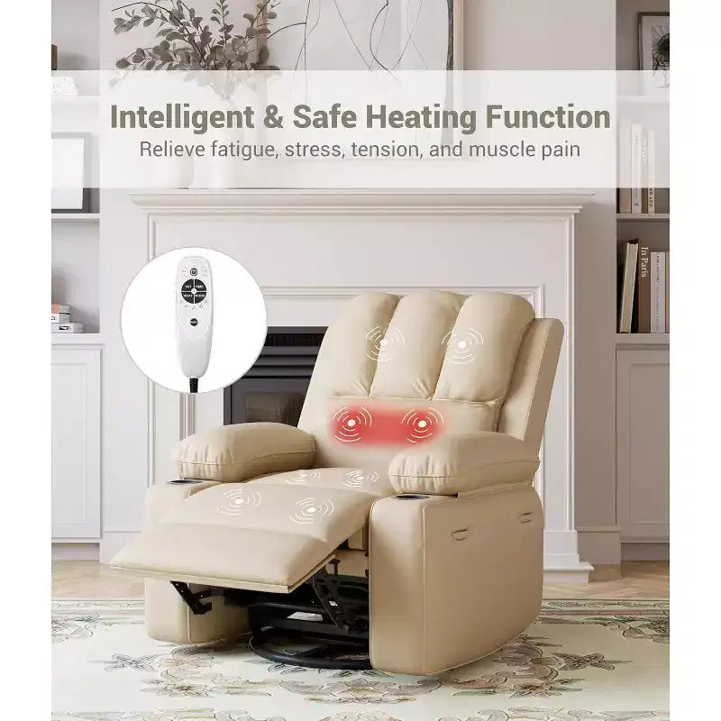 Fauteuil inclinable manuel en cuir surdimensionné, siège inclinable classique avec soutien lombaire et accoudoirs, pour salon, chambre à coucher, chambre de bébé, fauteuil de cinéma maison