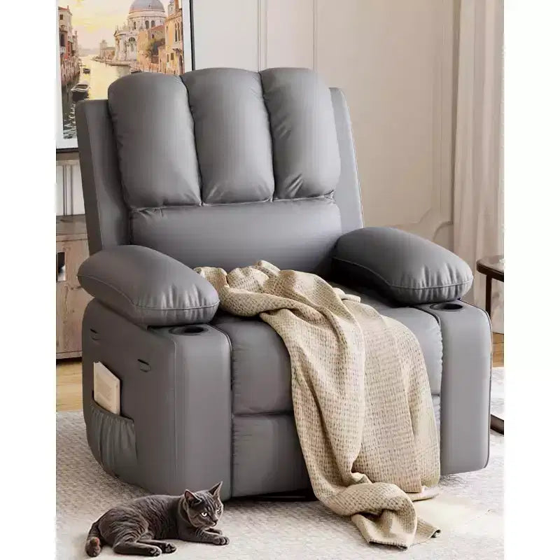 Fauteuil inclinable manuel en cuir surdimensionné, siège inclinable classique avec soutien lombaire et accoudoirs, pour salon, chambre à coucher, chambre de bébé, fauteuil de cinéma maison