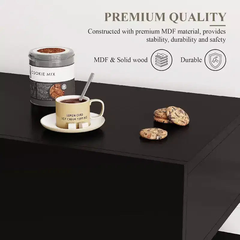 Meuble Bar à Café, 3 Tiroirs, Étagère Réglable, pour Salle à Manger, Salon, Cuisine