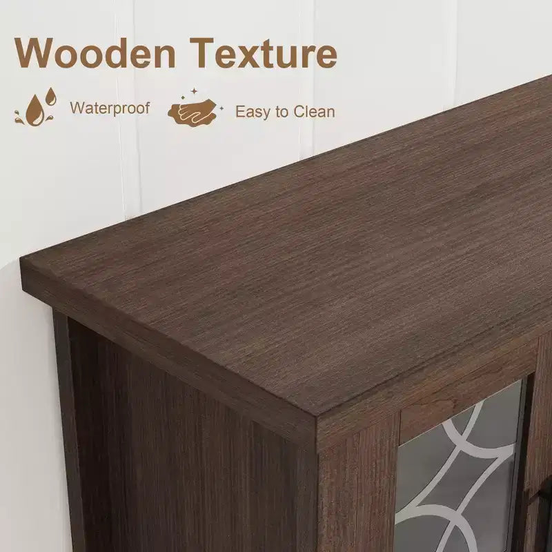 Meuble TV de 65 po pour téléviseurs jusqu'à 70 po – Meuble de divertissement moderne du milieu du siècle avec 2 portes vitrées et 3 tiroirs – Console multimédia en bois
